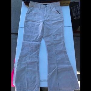 Tan Flare Wide Leg Jeans with Lightweight Fabric